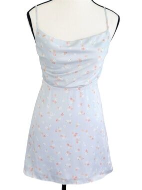 SUNDAY BEST Aritzia Spencer Mini Dress Slate Sunny Apricot XXS Floral Slip Dress